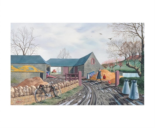 Barns in Winter 1943  by Tristram Hillier 1905-83 (A285w) NEW 