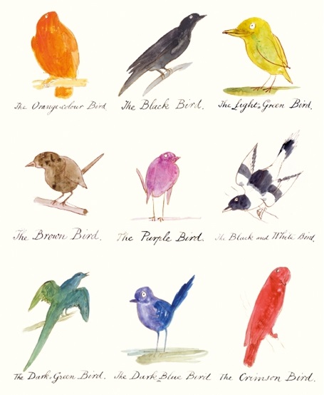 Lear Birds, drawings of comic birds by Edward Lear (1812 - 88) (V112) * 