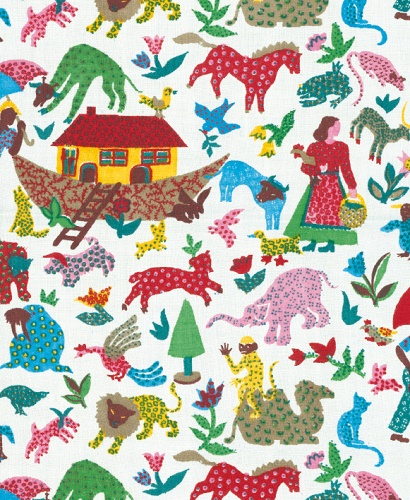 'Noah's Ark furninshing fabric by J.H Birtwhistle Ltd, Manchestwe, 1948 (V058) 
