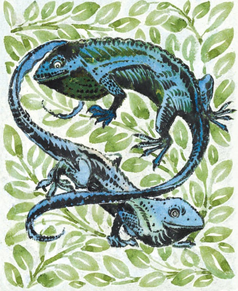 Chameleon tile design by William de Morgan (1839 - 1917) (V165)