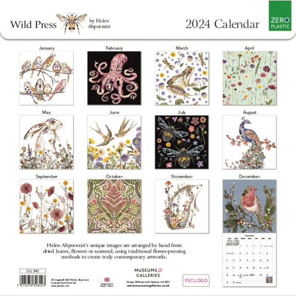 Wild Press 2024 Helen Ahpornsiri Museum and Galleries Calendar (CAL2) Click image for calendar details