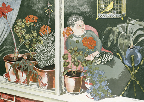 'Window Plants' 1945 by John Nash CBE RA (1893 - 1977) (C535) *