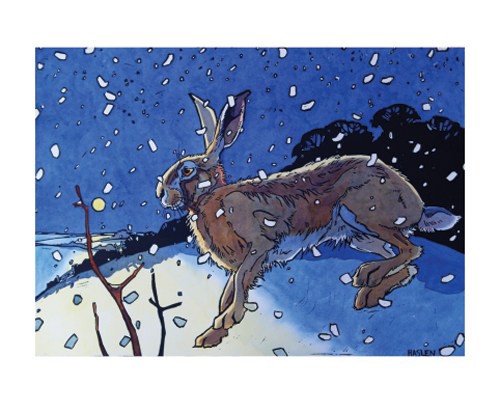 'Winter Hare II' by Andrew Haslen (A732w)