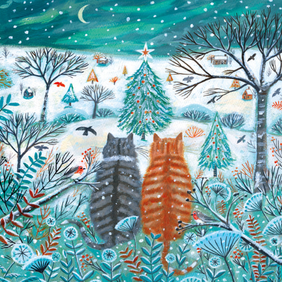 'Winter Lookout' by Mary Stubberfield (8 pack) (xmg124) g3 (smaller square format) 130mm x 130mm (message inside) NEW