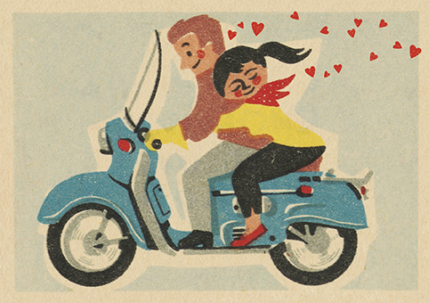 'Scooter Love' by Vintage Matchbox (VALENTINE'S DAY) (0V10d) Was 3.15, now 1.75