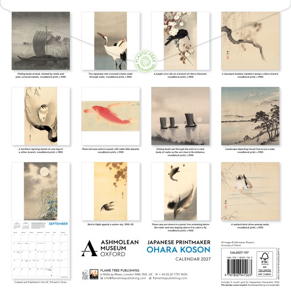 Ashmolean Museum Ohara Koson Wall Calendar 2027 (CAL09)  Click image for calendar details 