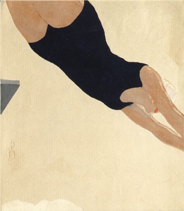 'Diving' by Onchi Koshiro (B389) d