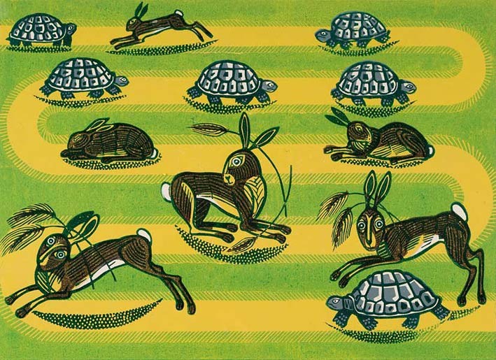 'Hare and Tortoise' by Edward Bawden (Print)