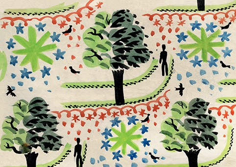 'Kew Gardens,c. 1922-3' by Edward Bawden CBE RA (C254) 