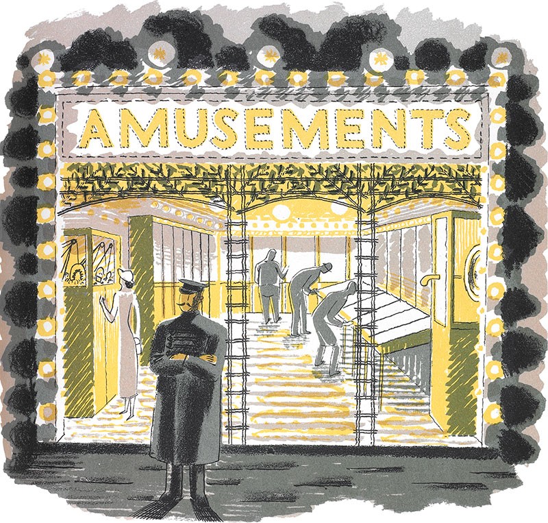 'Amusement Arcade' by Eric Ravilious (Mounted Print)