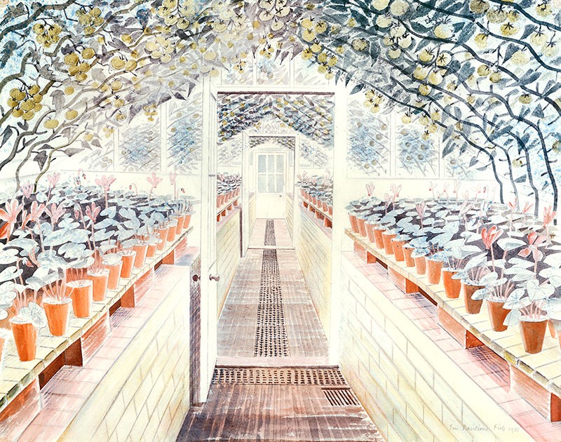 'Greenhouse Tomatoes and Cyclamens' by Eric Ravilious (Print)