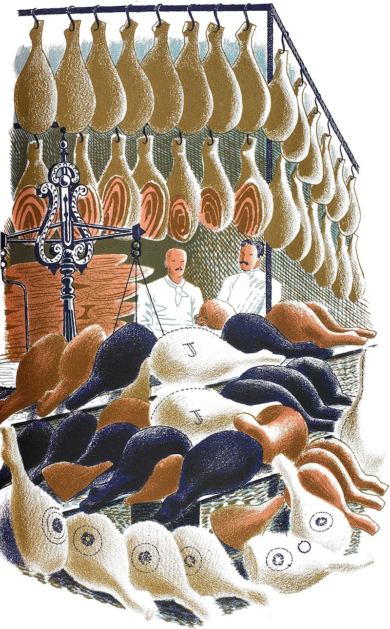 'Hams' by Eric Ravilious (Mounted Print)