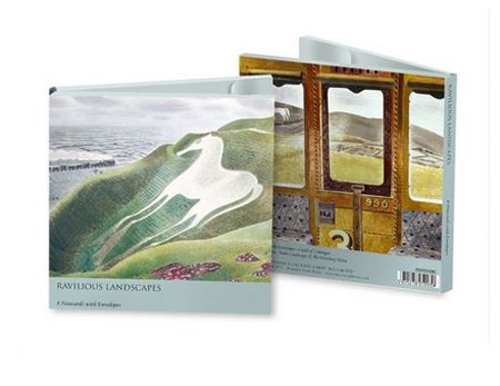 Eric Ravilious Notelets 'The Westbury Horse' / 'Train Landscape' 4 x 2 designs (VN055)