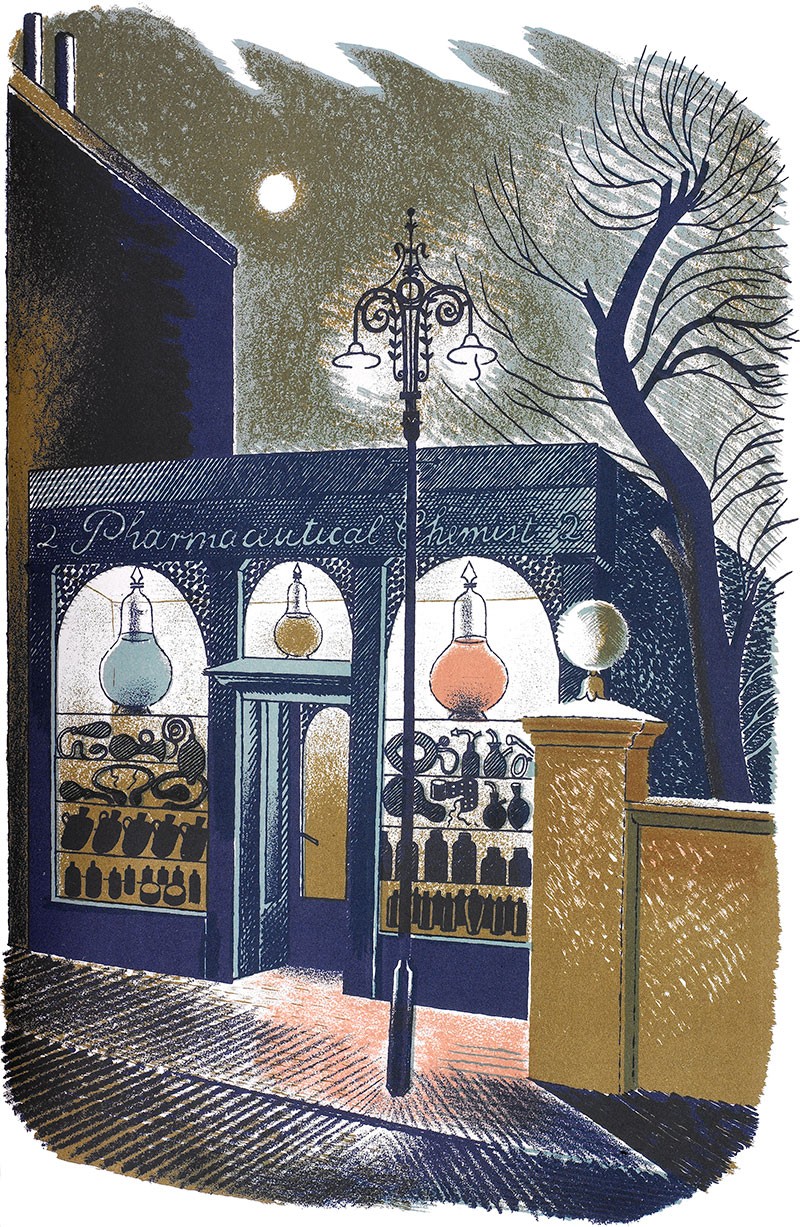 'Pharmaceutical Chemist' by Eric Ravilious (Mounted Print)
