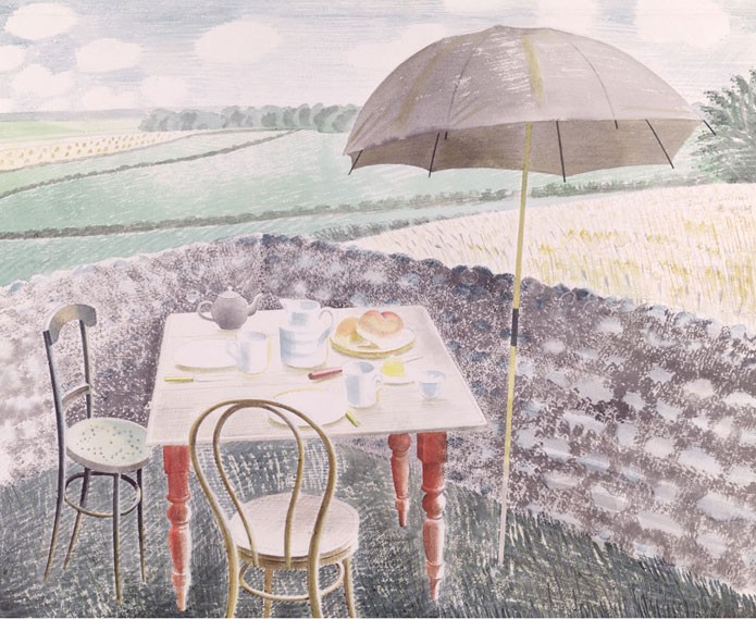 'Tea at Furlongs' by Eric Ravilious (Print)