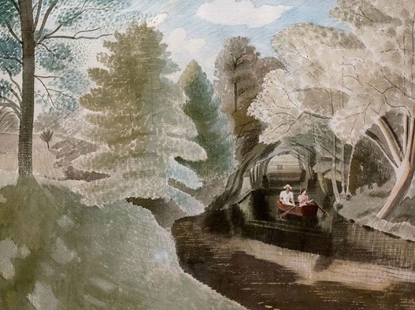 'Two Figures in a Boat' by Eric Ravilious (W146) 