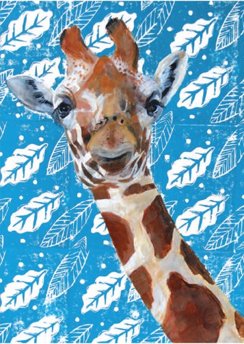 'Giraffe on Blockprint' by Celia Lewis (B401)