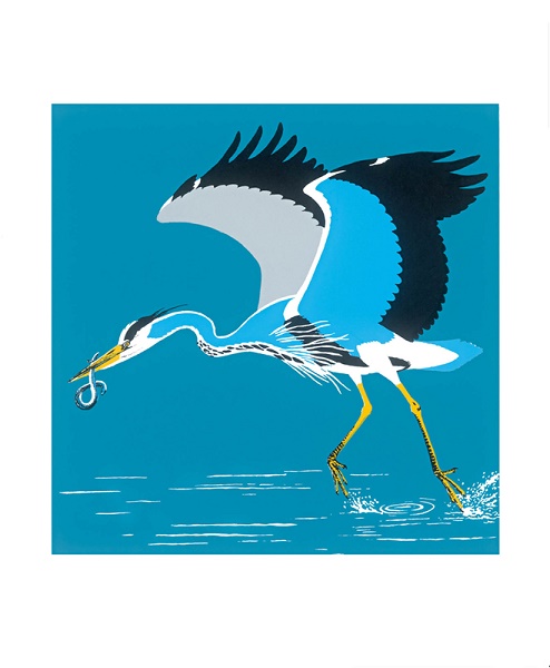 'Heron and Eel' by Robert Gillmor (A950)