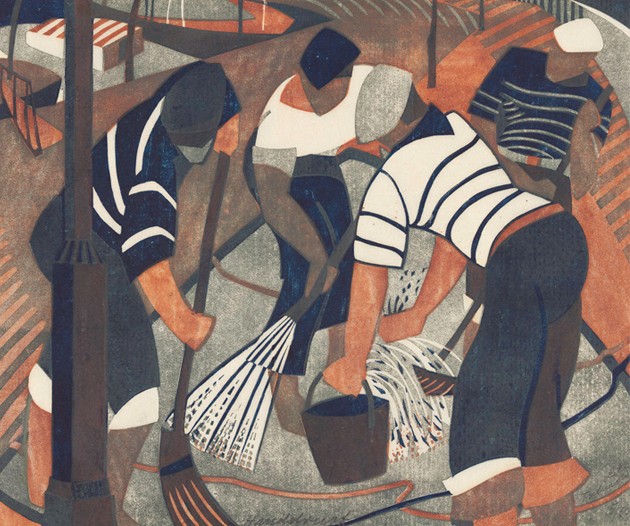 'Cleaning a Sail' by Lill Tschudi (Print)