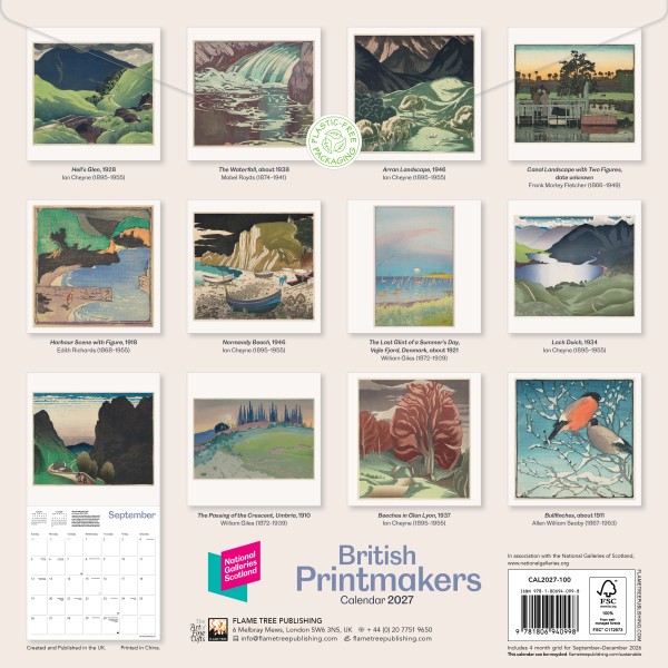 National Galleries of Scotland British Printmakers Wall Calendar 2027 (CAL11)  Click image for calendar details 