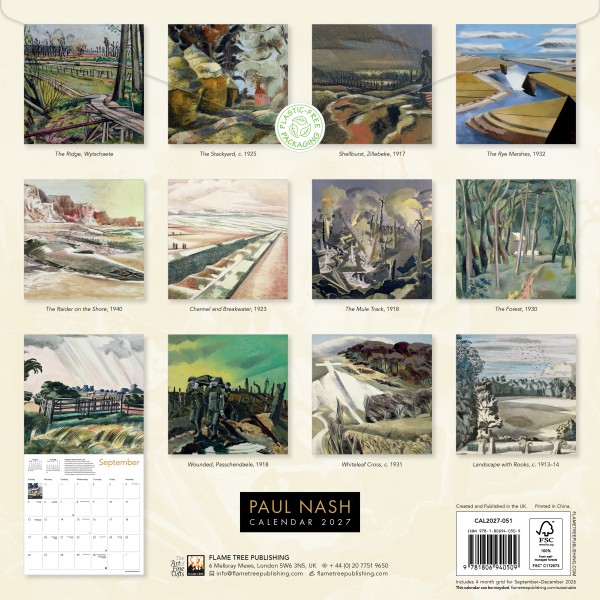 Paul Nash Wall Calendar 2027 (CAL08)  Click image for calendar details 