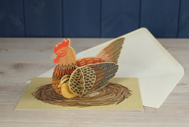 'Pop-Out Chicken' Die-cut art card by Alice Melvin (AP021) (AM2037)