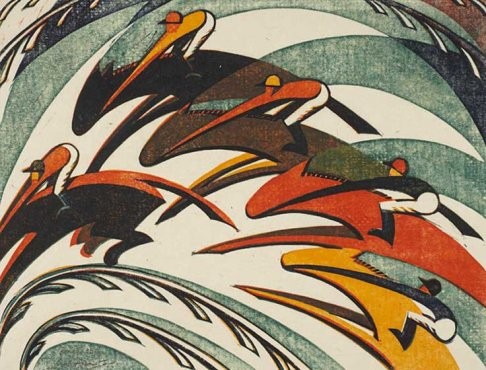 'Racing' by Sybil Andrews (Print)