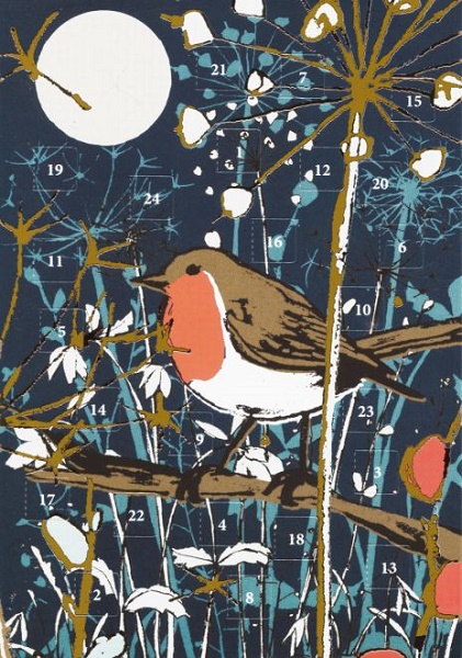 Robin Advent Calendar Card, (letter size for posting)