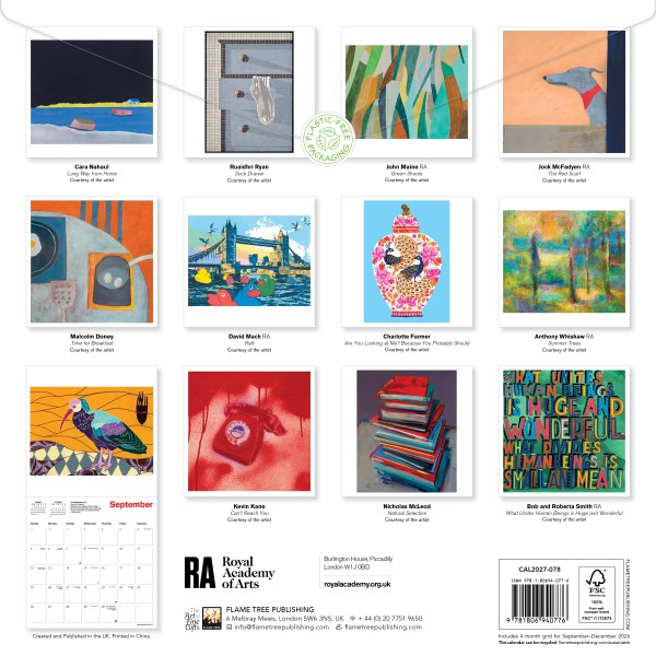 Royal Academy of Arts Wall Calendar 2027 (CAL04) Click image for calendar details