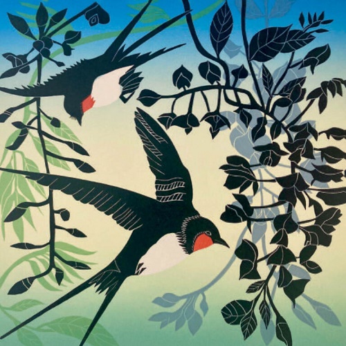 'Swallows and Wisteria' by Cathy King (B026) NEW