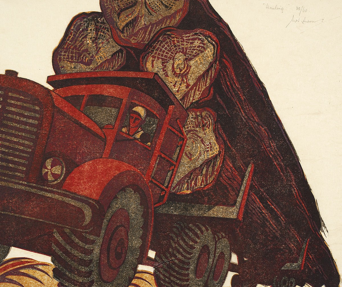 'Hauling' by Sybil Andrews (Print)