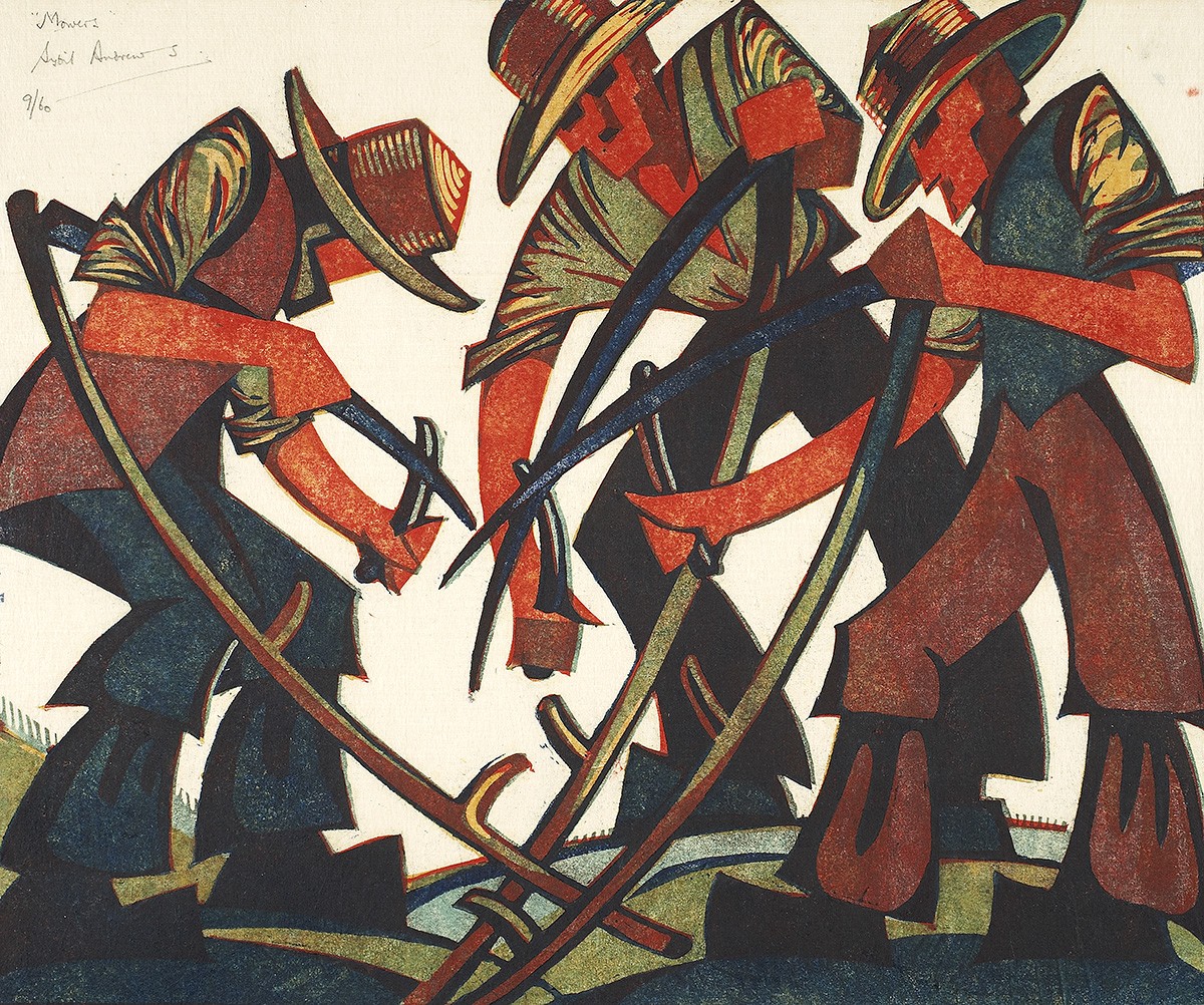 'The Mowers' by Sybil Andrews (Print)