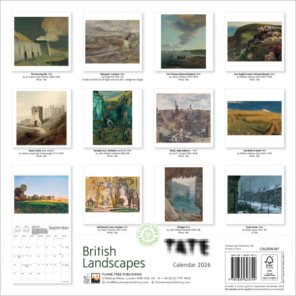 Tate British Landscapes Wall Calendar 2026 (CAL03)  Click image for calendar details 