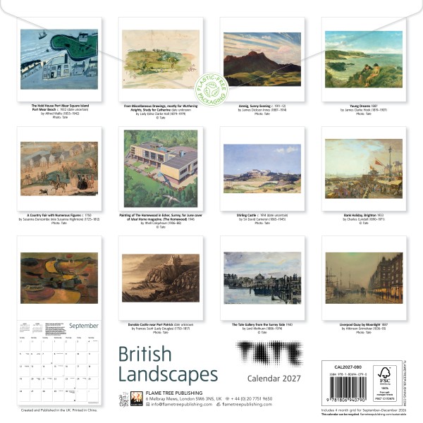 Tate British Landscapes Wall Calendar 2027 (CAL03)  Click image for calendar details 