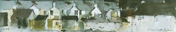 'Terrace House Backs' by John Knapp-Fisher (Print) signed FRAMED