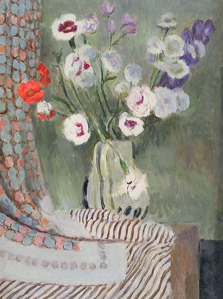'Pinks in a Grey Jug' c1950 by Vanessa Bell (W125) * 