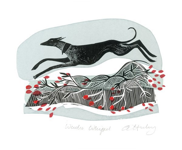 'Winter Whippet' by Angela Harding (A615w) (AH1731x)