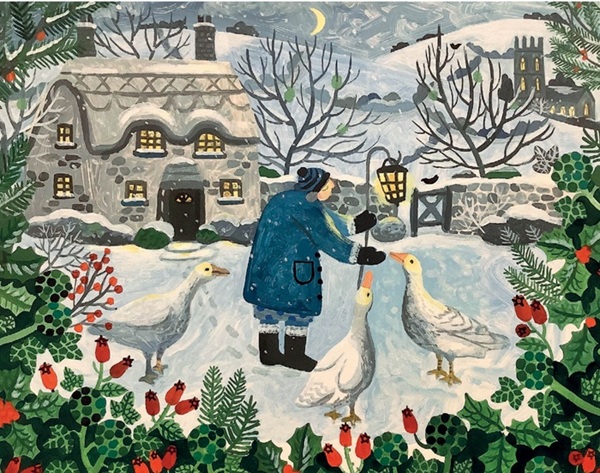 'Geese by Moonlight' by Vanessa Bowman NEW (6 card pack) (BX04) g2 Christmas Coming Soon