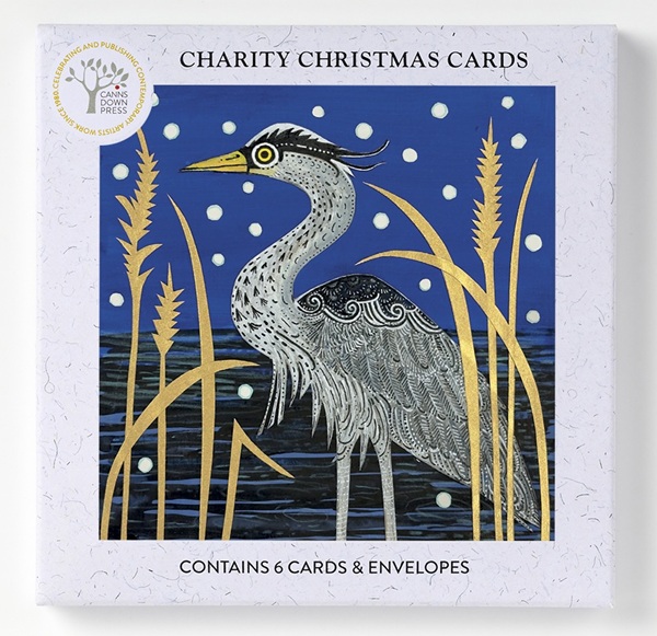'Heron in the Snow' by Samuel Winterbourn NEW (6 card pack) (BX12) g2 Christmas Coming Soon